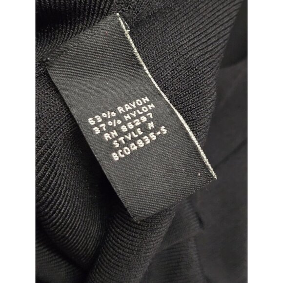 BCBG MaxAzria 2 Piece Shift Ponte Knit Dress Cardigan Set Womens Large Black - Picture 10 of 11